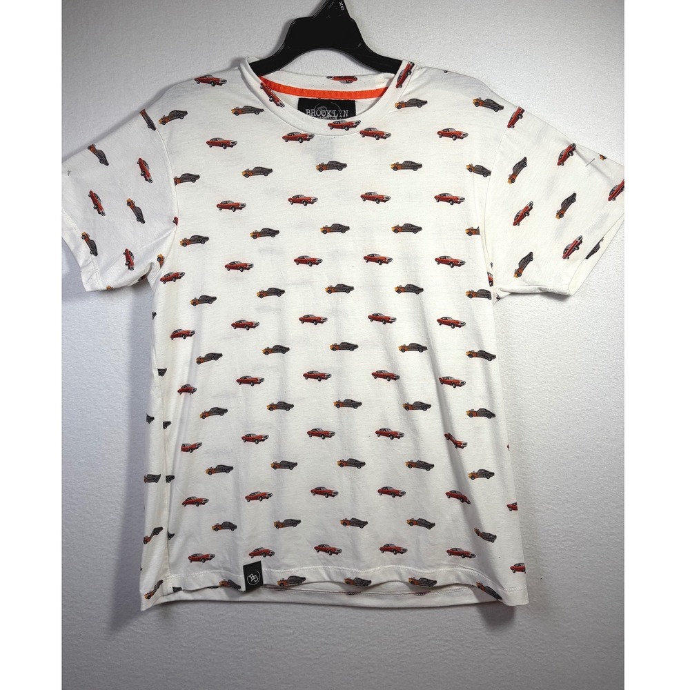 Brooklyn Standard T-Shirt Mens Medium White Excellent Muscle Car Print Tee